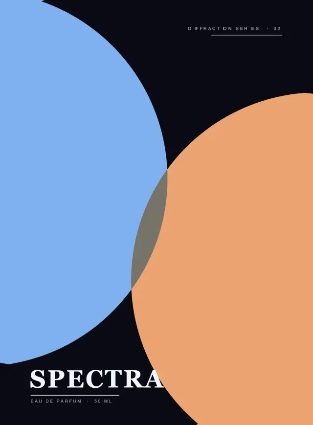 The SPECTRA label: two overlapping tinted discs on a black field