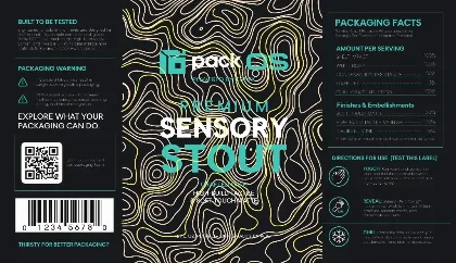 SENSORY STOUT, with an invisible ink that glows under UV